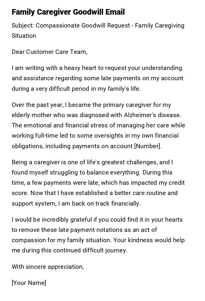 Family Caregiver Goodwill Email Family Caregiver Goodwill Email