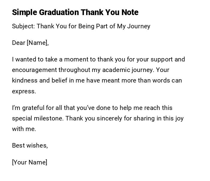Simple Graduation Thank You Note Simple Graduation Thank You Note