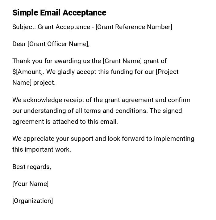 Simple Email Acceptance Simple Email Acceptance