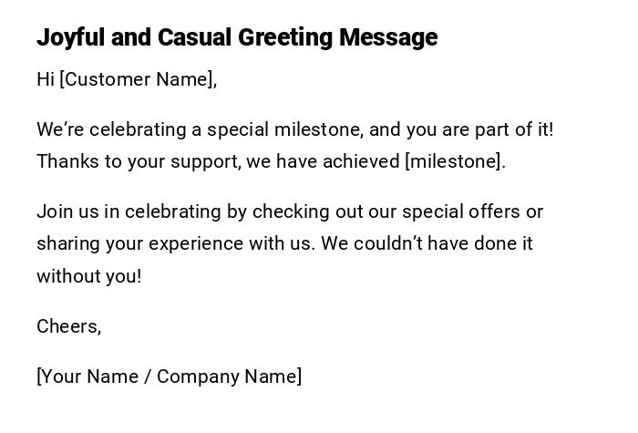 Joyful and Casual Greeting Message Joyful and Casual Greeting Message