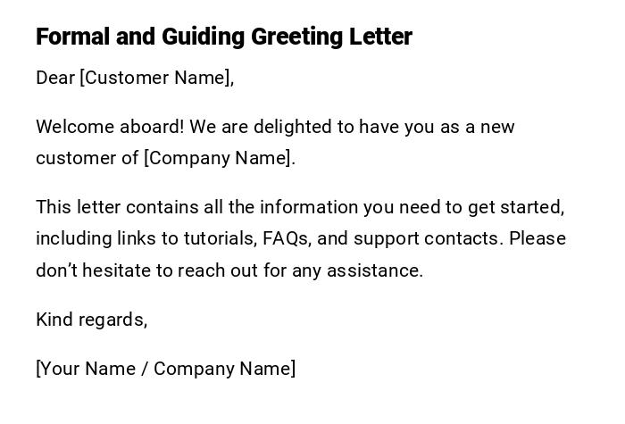 Formal and Guiding Greeting Letter Formal and Guiding Greeting Letter