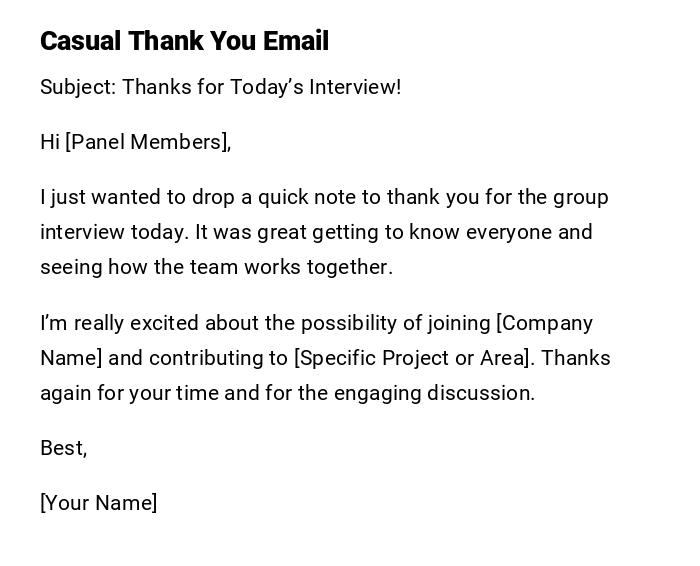 Casual Thank You Email Casual Thank You Email