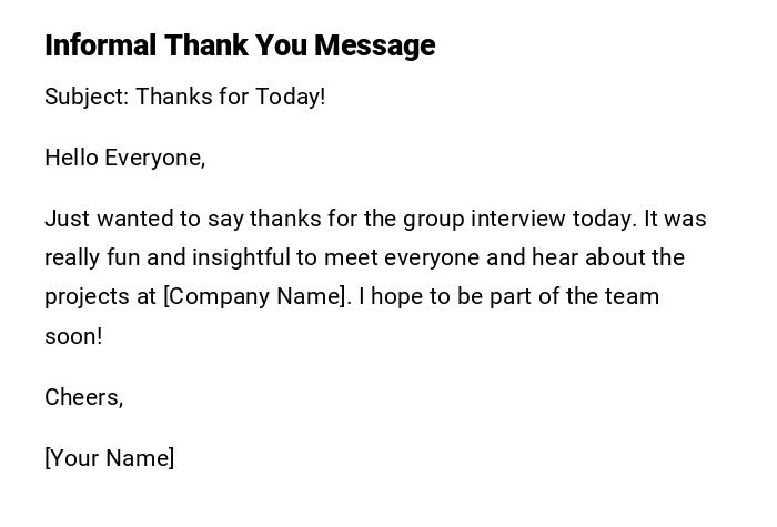 Informal Thank You Message Informal Thank You Message