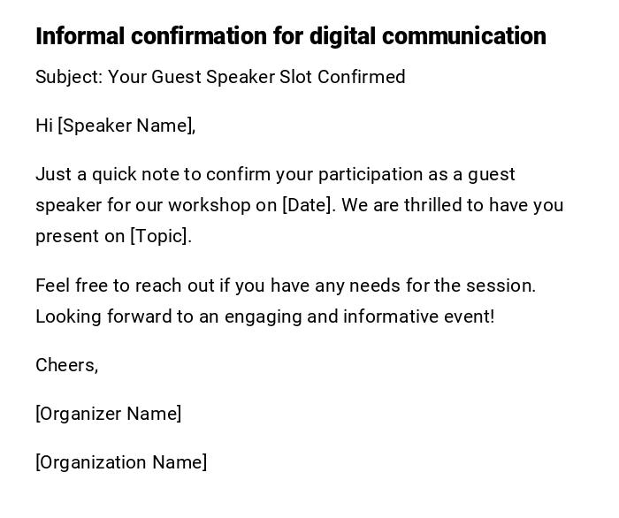 Informal confirmation for digital communication