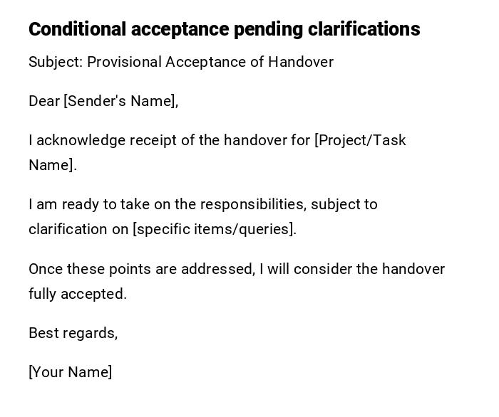 Conditional acceptance pending clarifications Conditional acceptance pending clarifications