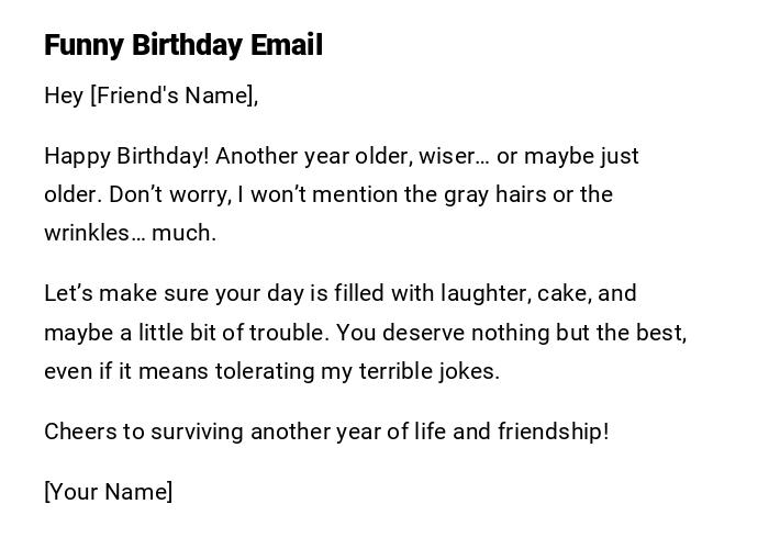 Funny Birthday Email
