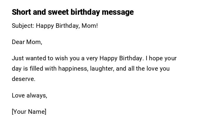 Short and sweet birthday message