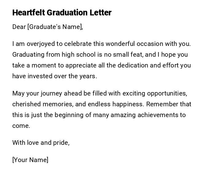Heartfelt Graduation Letter Heartfelt Graduation Letter