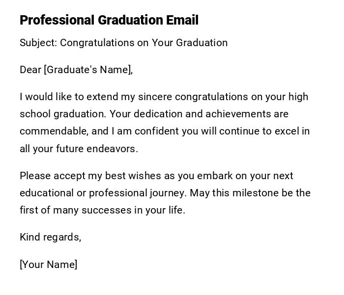 Professional Graduation Email Professional Graduation Email