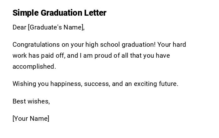 Simple Graduation Letter Simple Graduation Letter