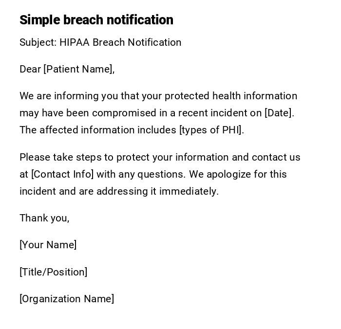 Simple breach notification Simple breach notification