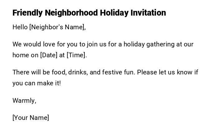 Friendly Neighborhood Holiday Invitation Friendly Neighborhood Holiday Invitation