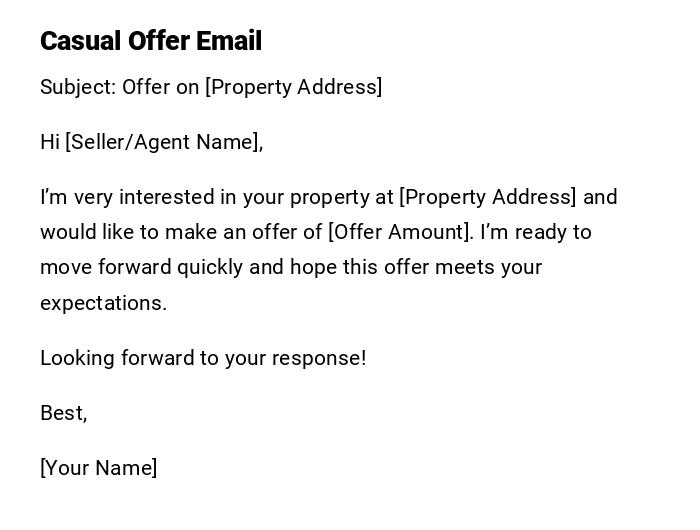 Casual Offer Email Casual Offer Email