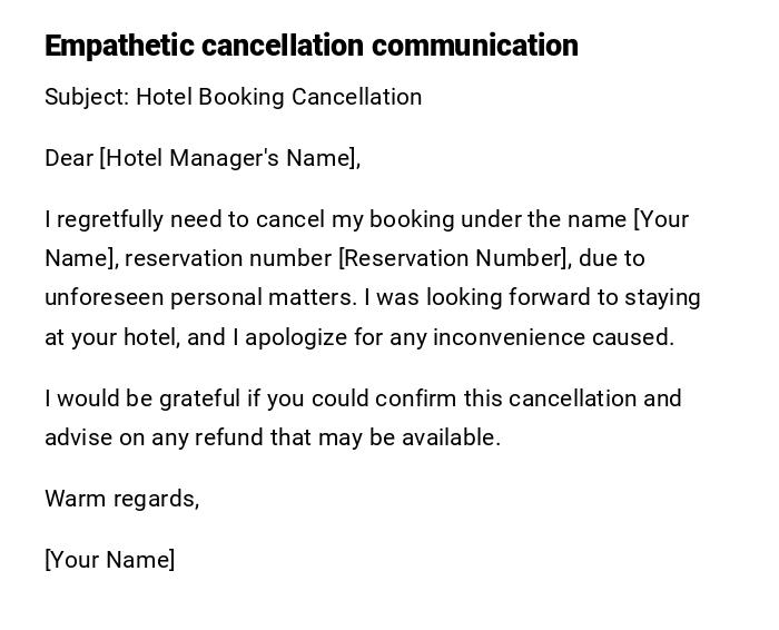 Empathetic cancellation communication