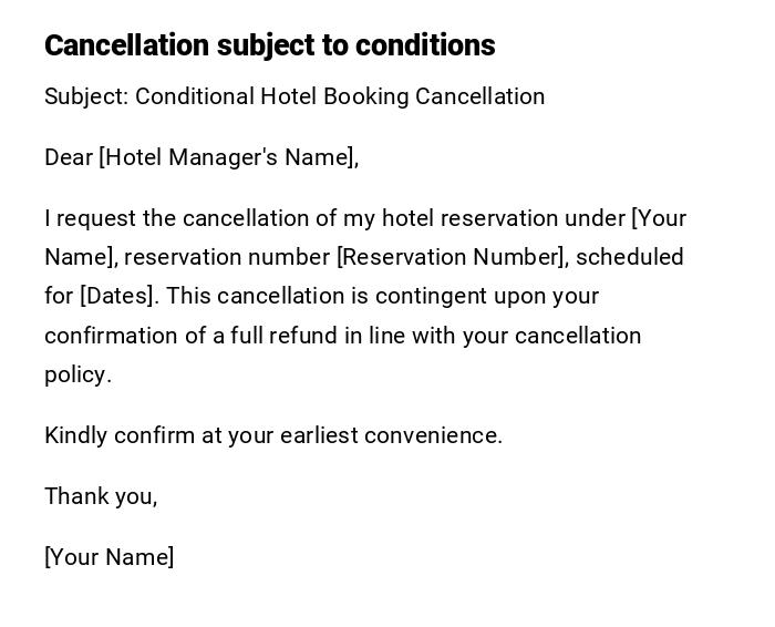 Cancellation subject to conditions