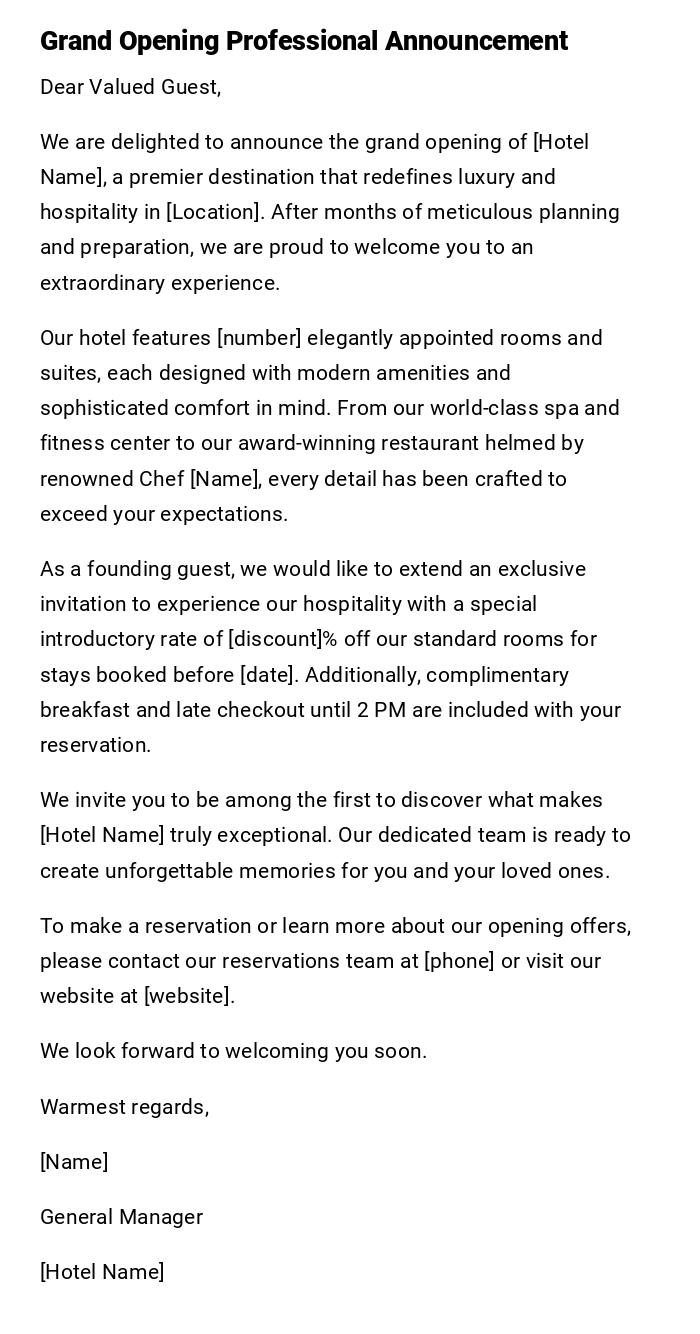 Grand Opening Professional Announcement Grand Opening Professional Announcement