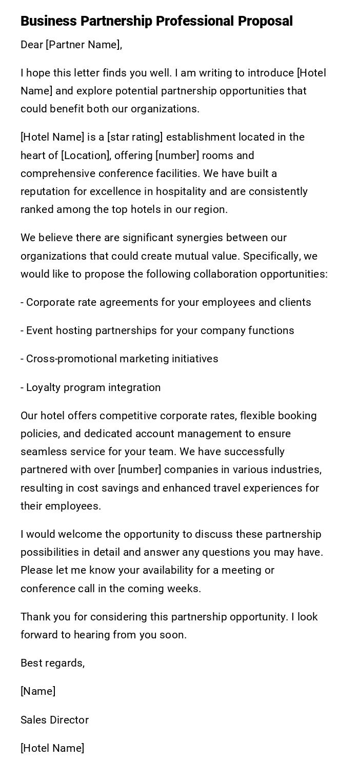 Business Partnership Professional Proposal Business Partnership Professional Proposal