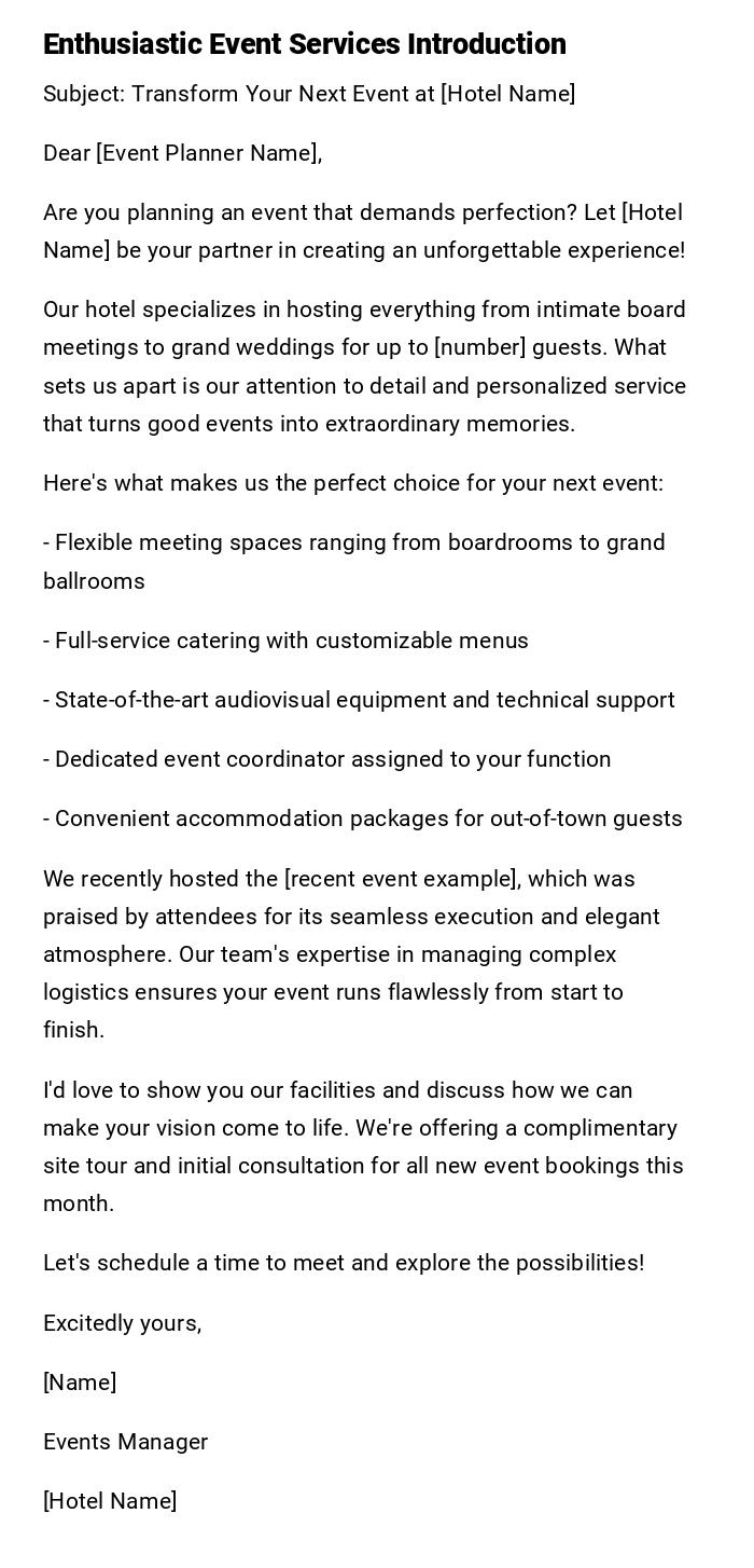 Enthusiastic Event Services Introduction Enthusiastic Event Services Introduction
