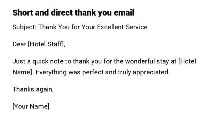 Short and direct thank you email Short and direct thank you email