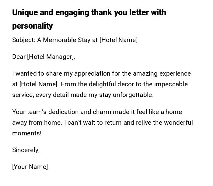 Unique and engaging thank you letter with personality Unique and engaging thank you letter with personality