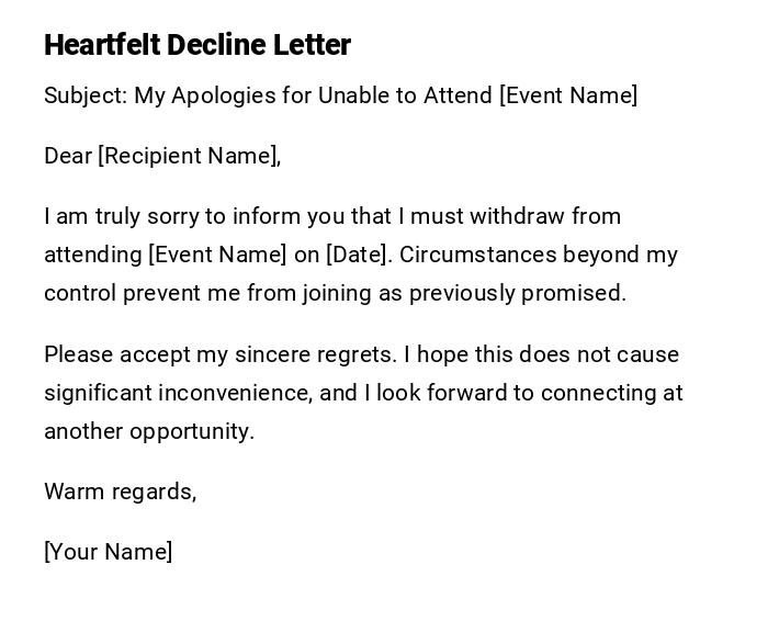 Heartfelt Decline Letter