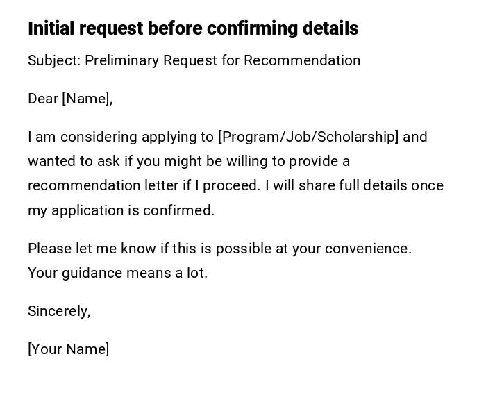 Initial request before confirming details Initial request before confirming details