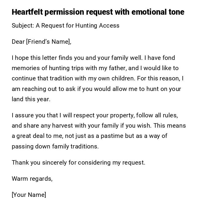 Heartfelt permission request with emotional tone Heartfelt permission request with emotional tone
