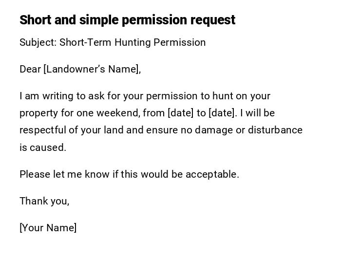 Short and simple permission request Short and simple permission request