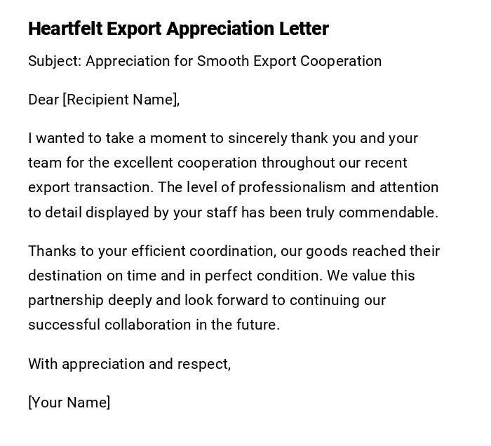 Heartfelt Export Appreciation Letter Heartfelt Export Appreciation Letter