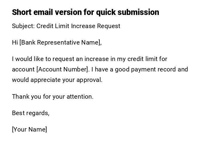 Short email version for quick submission Short email version for quick submission