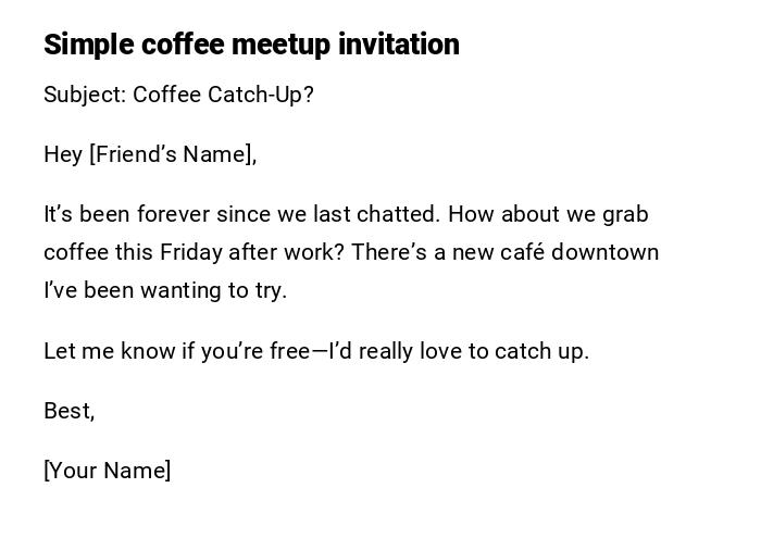 Simple coffee meetup invitation Simple coffee meetup invitation