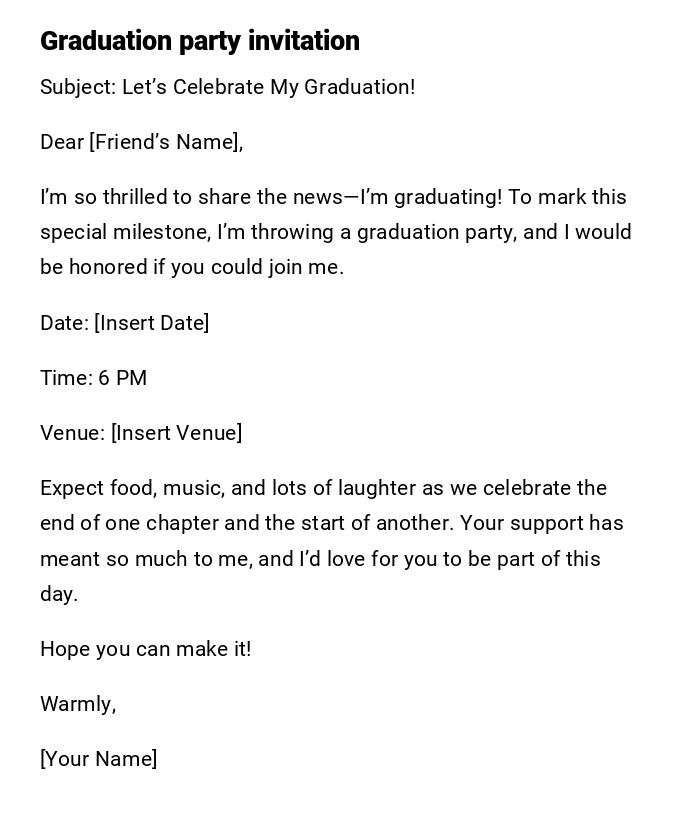 Graduation party invitation Graduation party invitation