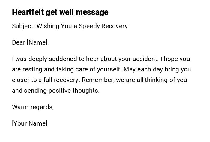Heartfelt get well message Heartfelt get well message
