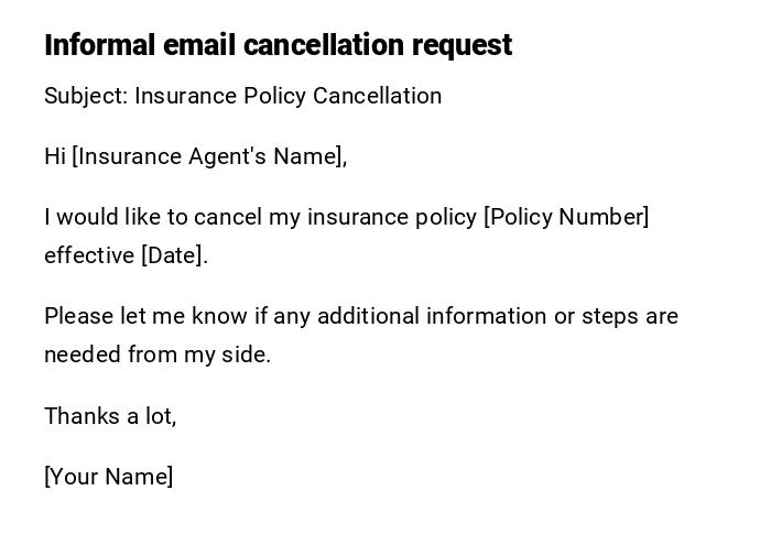 Informal email cancellation request