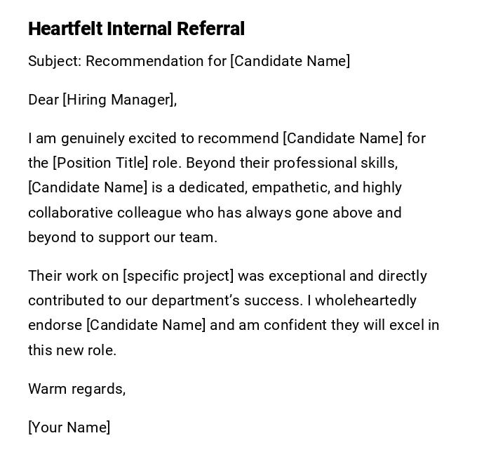 Heartfelt Internal Referral Heartfelt Internal Referral