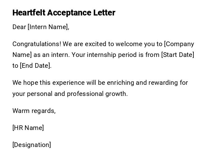 Heartfelt Acceptance Letter