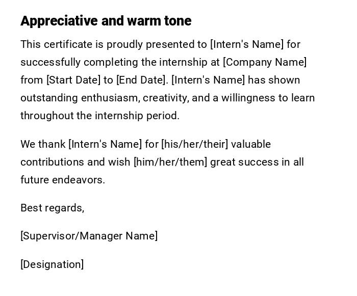 Appreciative and warm tone