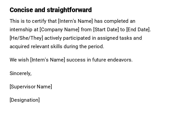 Concise and straightforward