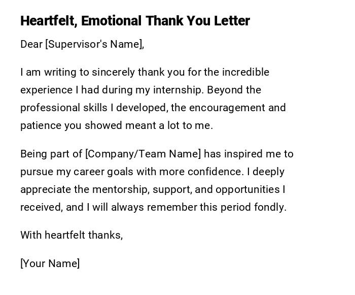 Heartfelt, Emotional Thank You Letter Heartfelt, Emotional Thank You Letter
