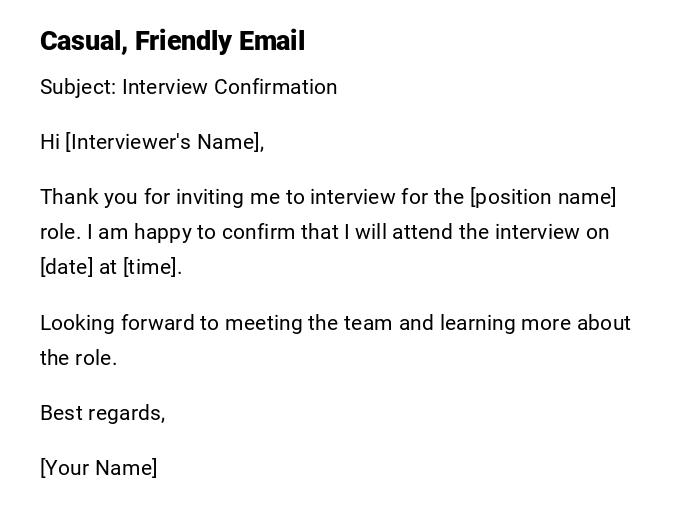 Casual, Friendly Email Casual, Friendly Email