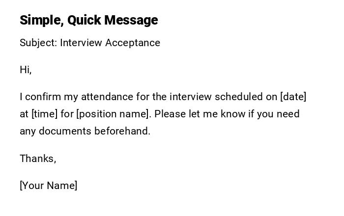 Simple, Quick Message Simple, Quick Message