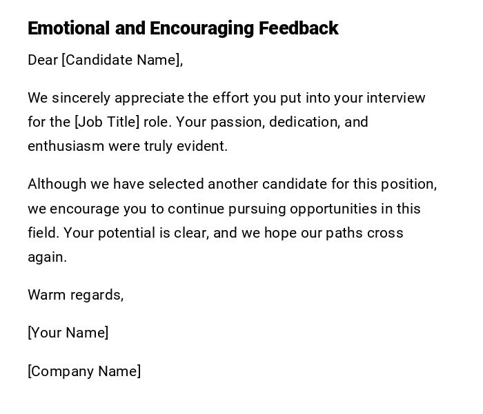 Emotional and Encouraging Feedback Emotional and Encouraging Feedback
