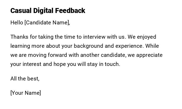 Casual Digital Feedback Casual Digital Feedback