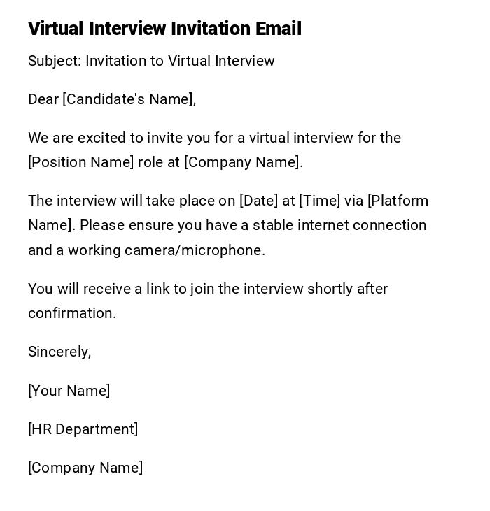 Virtual Interview Invitation Email Virtual Interview Invitation Email