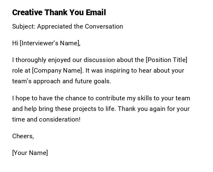 Creative Thank You Email Creative Thank You Email