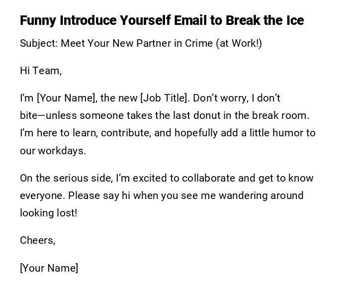 Funny Introduce Yourself Email to Break the Ice Funny Introduce Yourself Email to Break the Ice