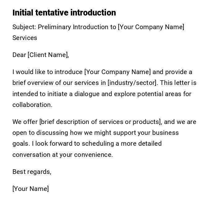 Initial tentative introduction Initial tentative introduction