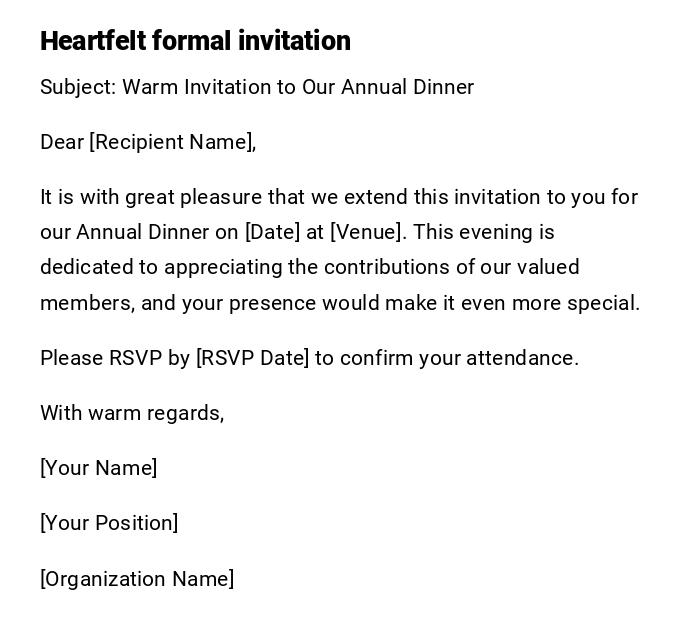 Heartfelt formal invitation Heartfelt formal invitation