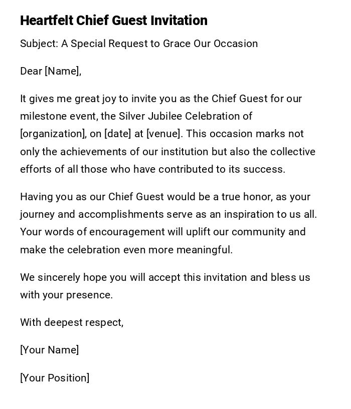 Heartfelt Chief Guest Invitation