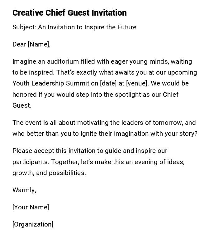 Creative Chief Guest Invitation